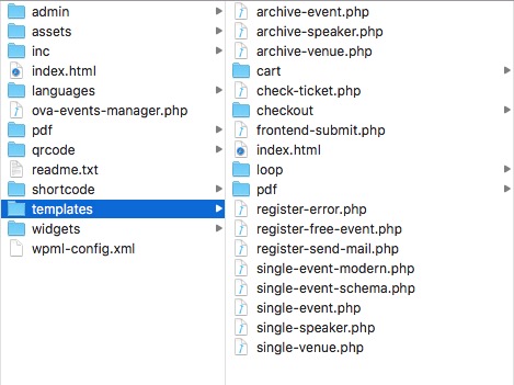 Customzie template in Events Manager Plugin